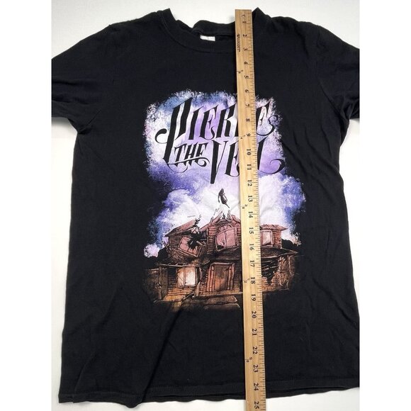PIERCE THE VEIL Adult SMALL Black Collide w/ the Sky Graphic T-SHIRT Gildan EUC - Picture 5 of 7